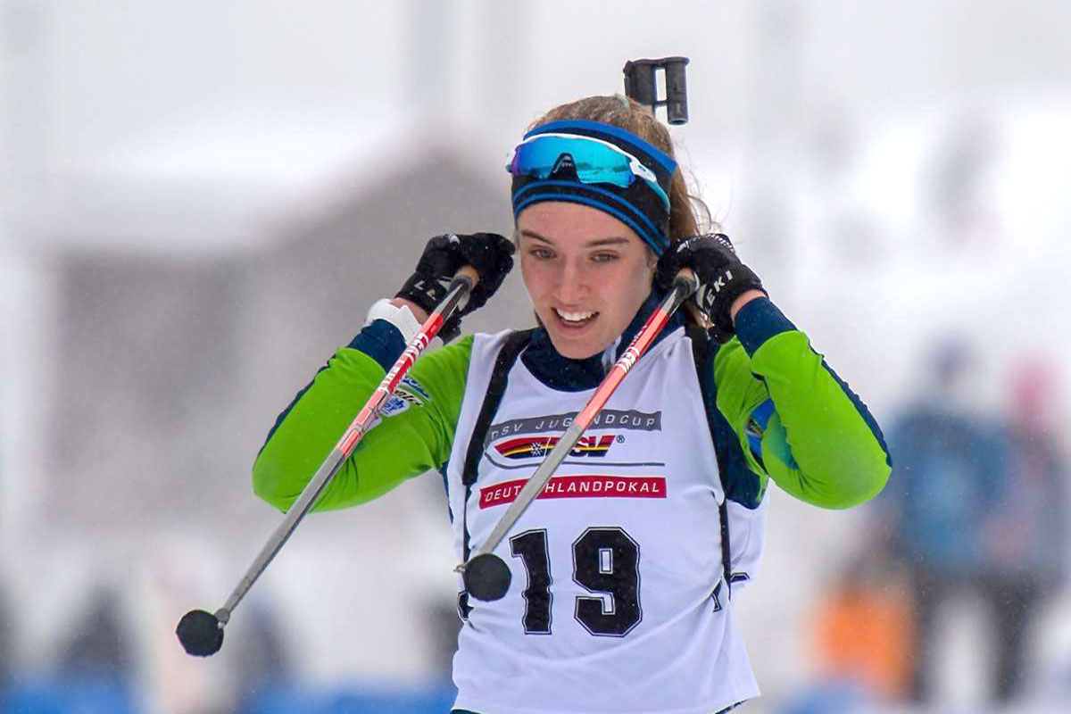 DSV Jugendcup/Deutschlandpokal Biathlon Oberhof 2022: Lena Siegmund: Sieg im Massenstart (SV Großbreitenbach) (Foto: Gerhard König)